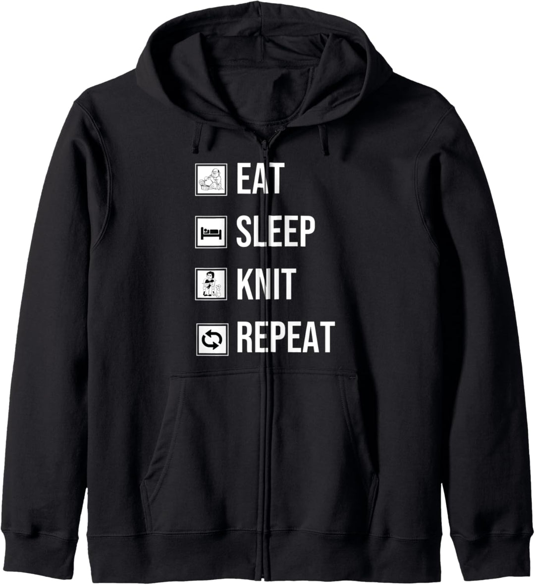 Eat Sleep Knit Love Knitting Crocheting Grandma Kapuzenjacke