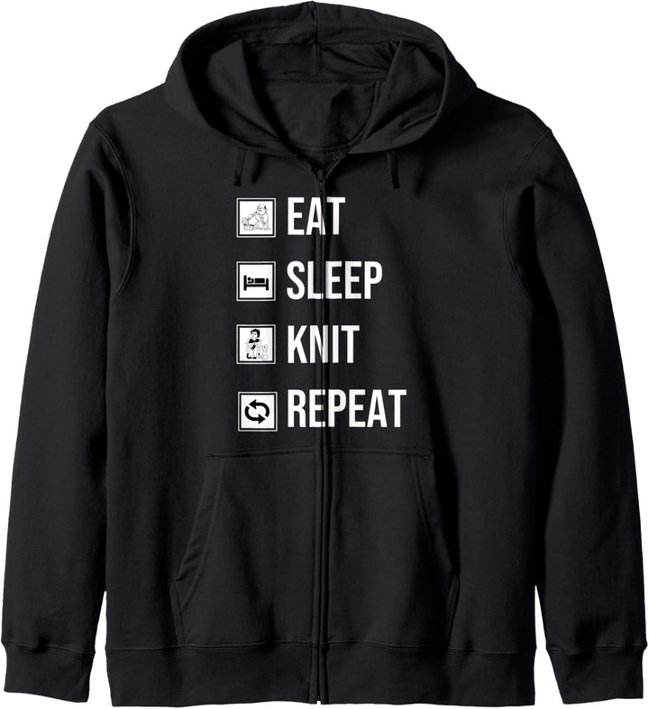Eat Sleep Knit Love Knitting Crocheting Grandma Kapuzenjacke