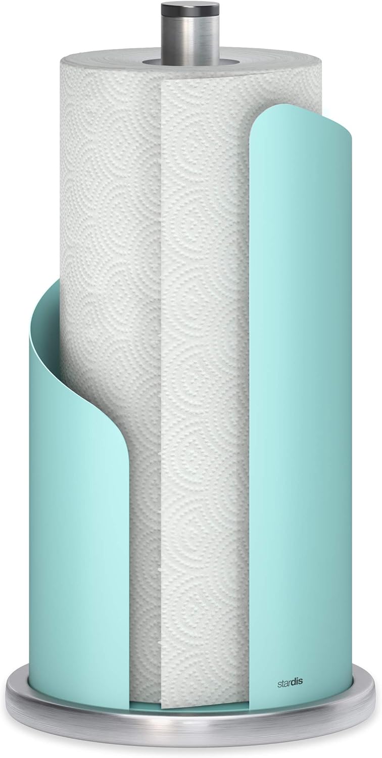 Design Küchenrollenhalter Edelstahl matt H 30 Ø15 cm Rollenhalter Papierrollenhalter für Küchenrolle