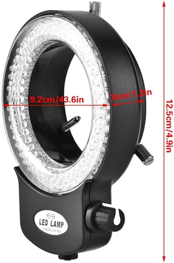 Dpofirs Mikroskop LED Licht, Mikroskop Kamera 144 LED Perlen Lichtquelle Helligkeit einstellbar Ring