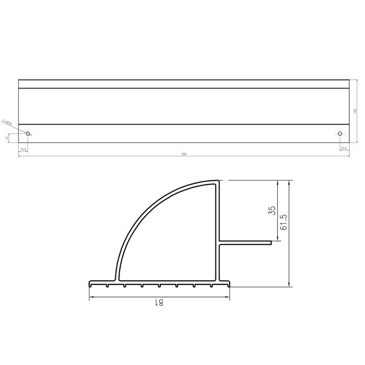 WATTSTUNDE Solarmodul Haltespoiler Dachbefestigungen Dachdurchführung weiss (HSA55/W), Hsa55/W