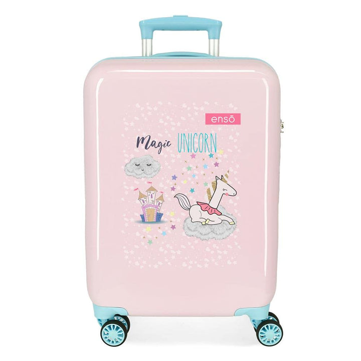 Enso Magic Unicorn Kabinentrolley, Rosa, 38 x 55 x 20 cm, starrer ABS-Kombinationsverschluss, seitli