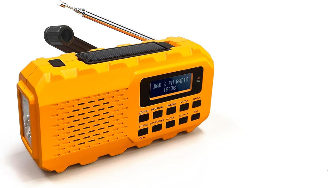 NEWTRO MULTIFUNKTIONS-KURBELRADIO DAB+/DAB/FM - MULTIFUNKTIONALES DIGITALRADIO MIT Taschenlampe, LES