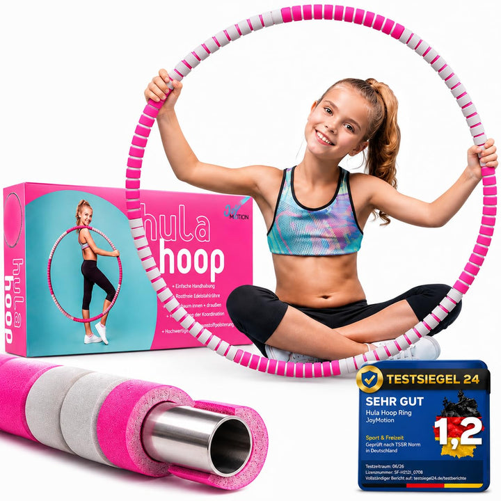 Hula Hoop Reifen Kinder - Hochwertige Schaumstoffpolsterung, 88cm, Edelstahlring, einfaches Handling