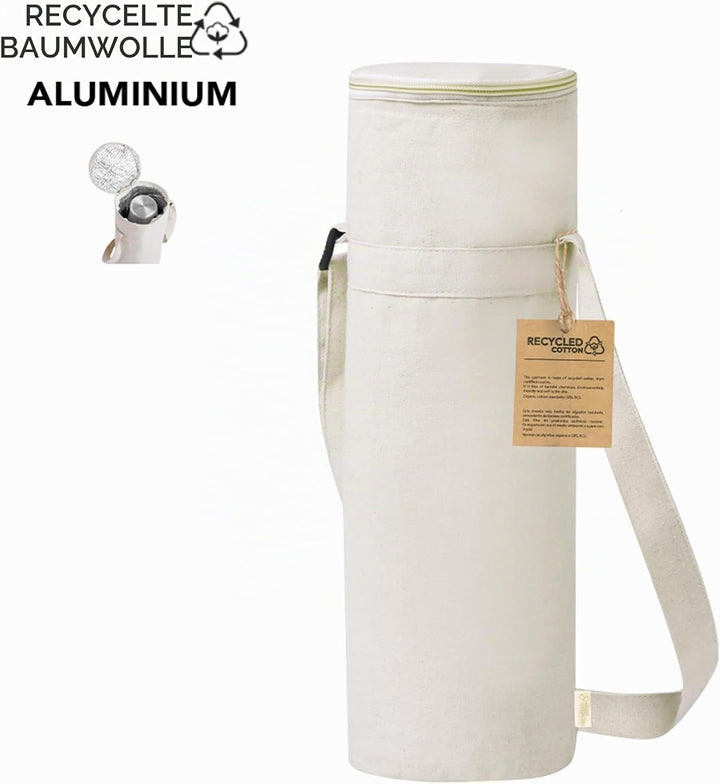 Kühltasche für Wasserflasche zum Umhängen bis 1,5 L Flasche, Reissverschluss und Verstellbarer Schul