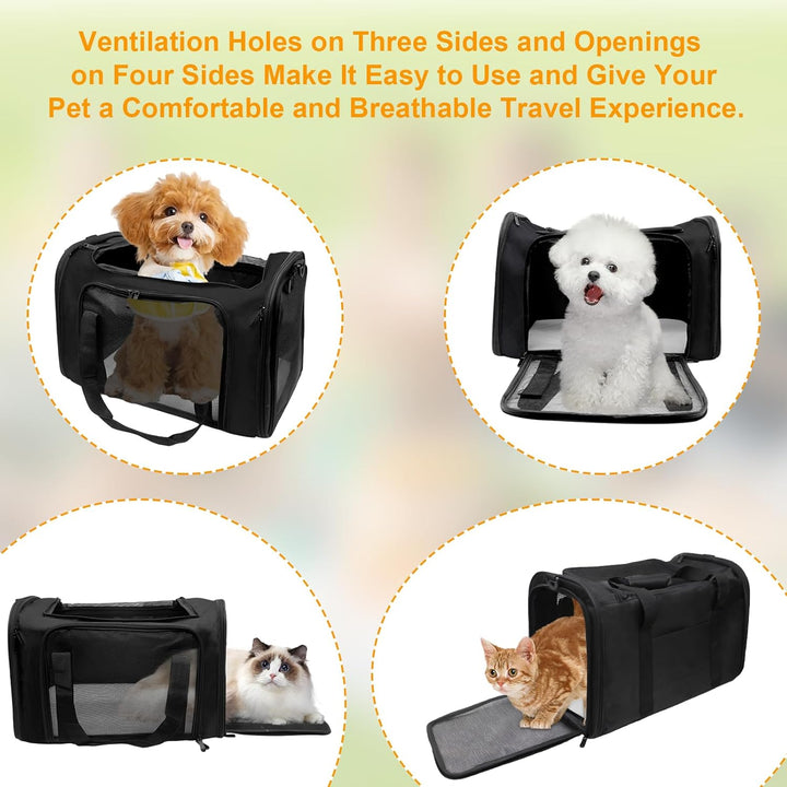 Transporttasche für Katze Hund 51x33x33cm Hundetransportbox, Faltbare Katzentransportbox Tragbar Bis