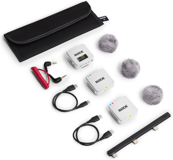 Rode Wireless GO Gen 3 Drahtloses 2-Kanal Mikrofon-Funksystem Weiss mit Interview GO Handadapter Wei