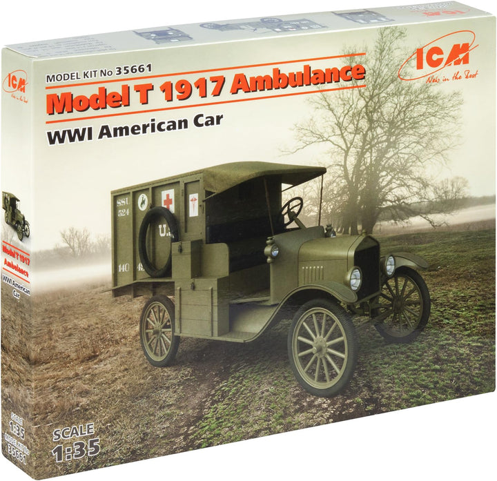 ICM ICM35661 - 1:35-Modell T 1917 Krankenwagen, WWI Amerikanisches Auto, Mittel