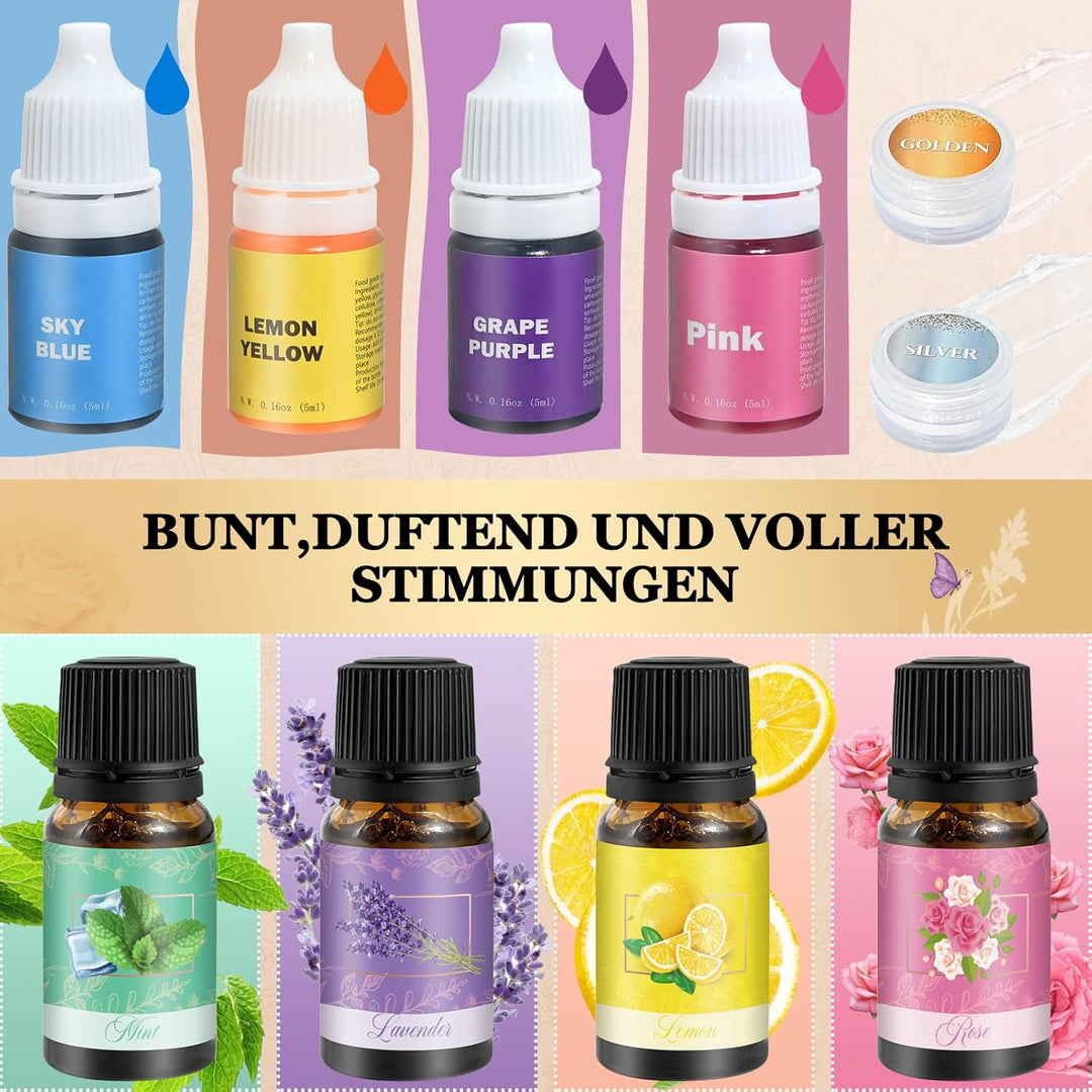 Vezerd Seife Selber Machen, Kreative Bastelset Erwachsene DIY Set Seifenherstellung mit Seifenform,