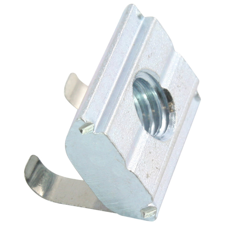 100x Nutenstein einschwenkbar mit Feder Nut 8 - Typ B - M5 mit Steg, Stahl