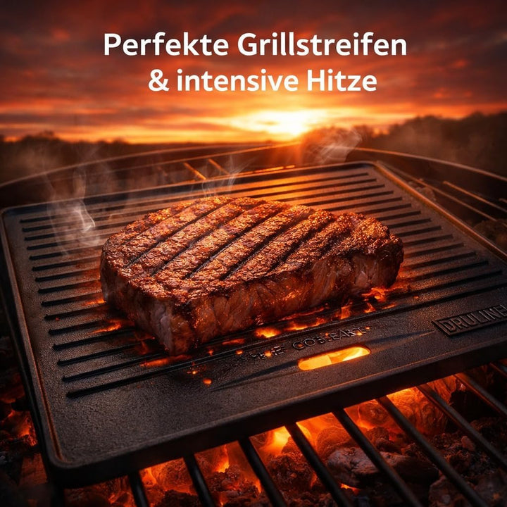 GP1 Grillplatte für PRO/RED Serie Wendeplatte Gusseisen Pizzaplatte Grill-Zubehör Universal 4,15kg 4