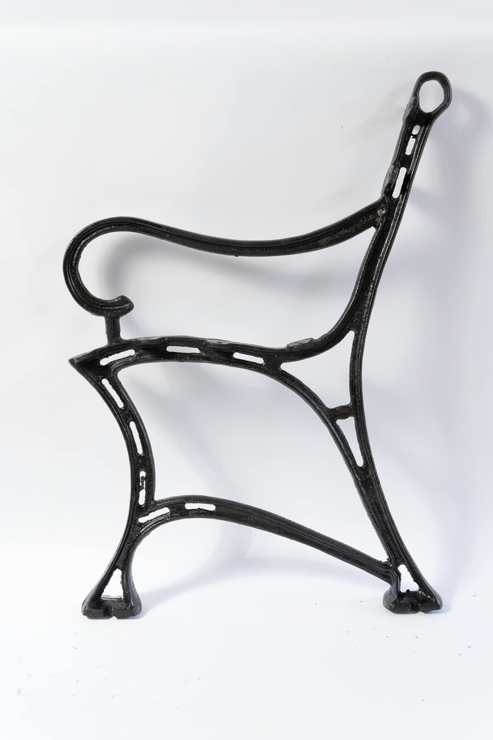 SEZAM Bankfüsse aus Gusseisen Schwarz x 2 Stück, mit Rückenlehne &amp; Armstütze - 51 x 36 x 75 cm, für