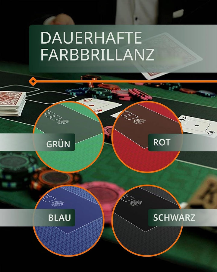 Bullets Playing Cards Profi Pokermatte blau in 100 x 60cm eigenen Pokertisch - Deluxe Pokertuch – Po