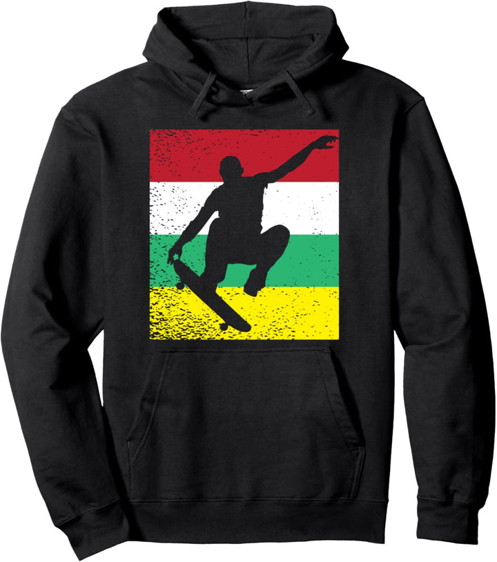 Skateboarding Vintage Retro Skateboarder Pullover Hoodie