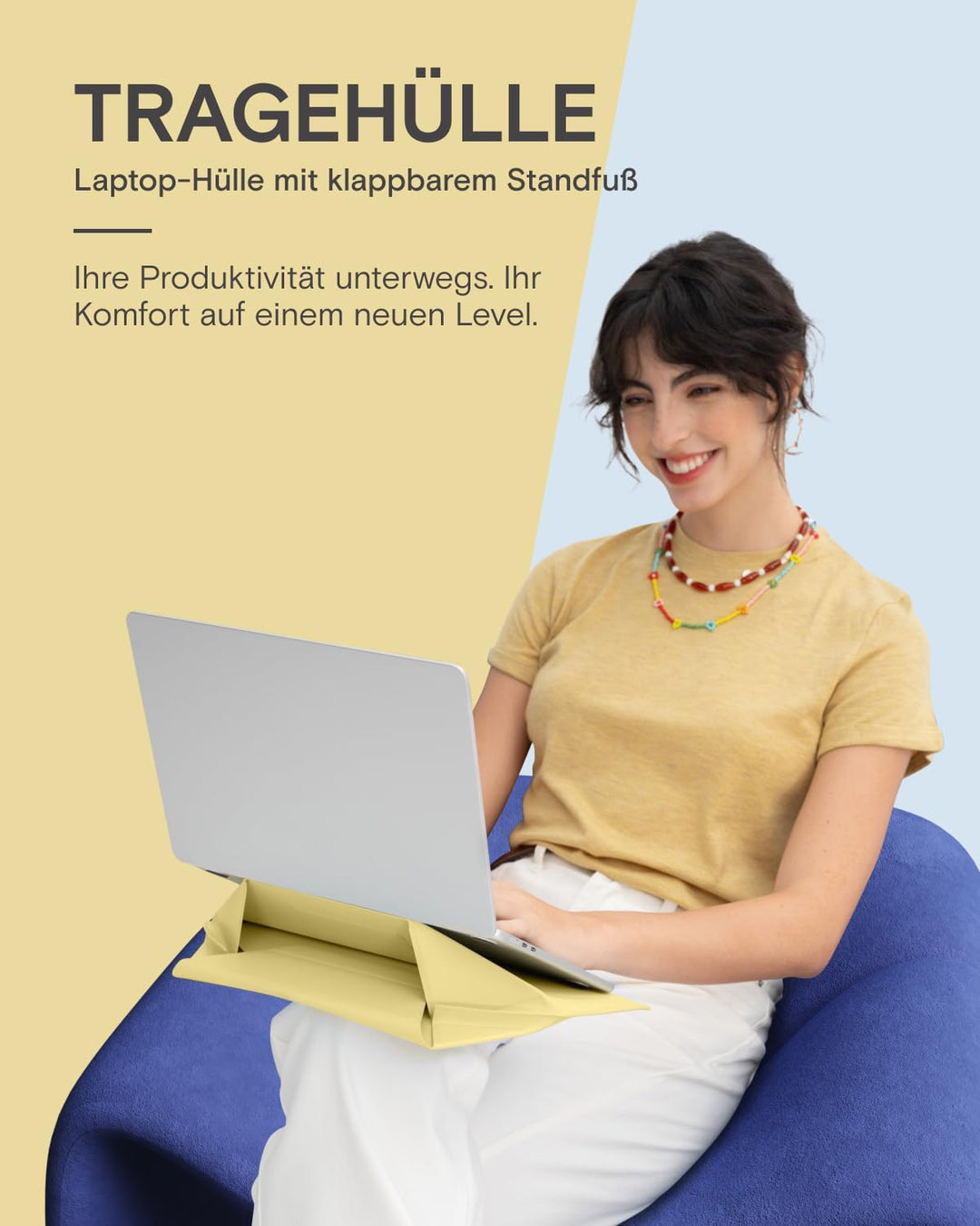 MOFT Laptop Hülle Tasche &amp; Laptop Ständer für 15-16 Zoll Notebook, Laptoptasche aus Kunstleder mit 2