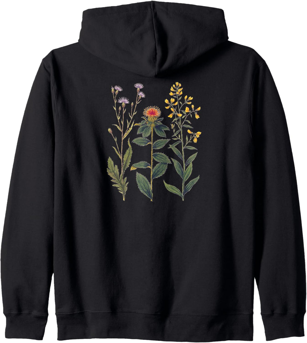 Wildblumen Distel Botanik Vintage Kapuzenjacke
