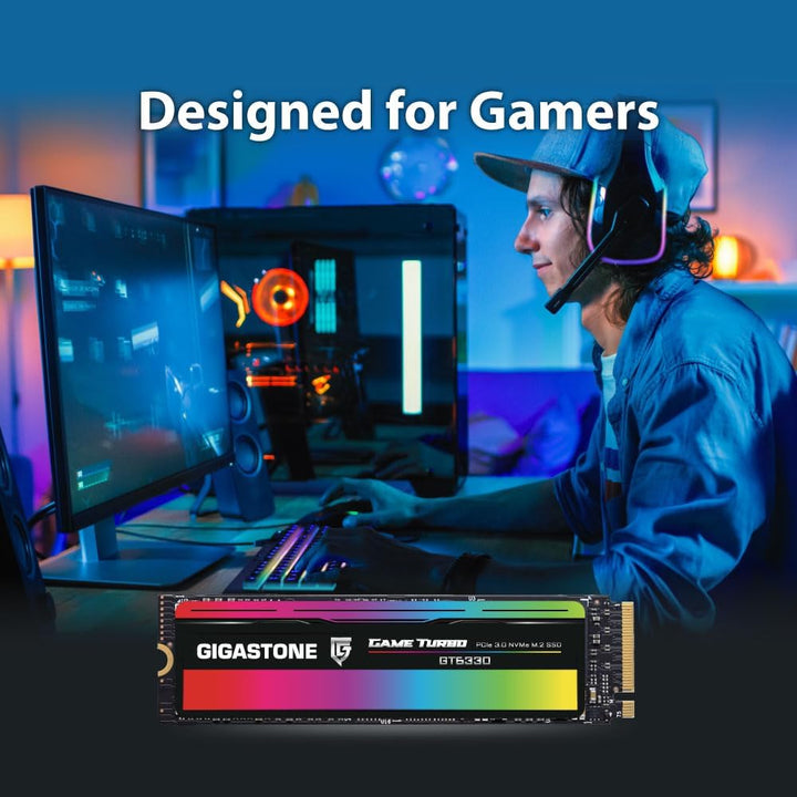 Gigastone SSD 500GB NVMe Gen3 Gaming M.2 2280 PCIe 3.0x4 Internes Solid State Laufwerk Festplatte Sp