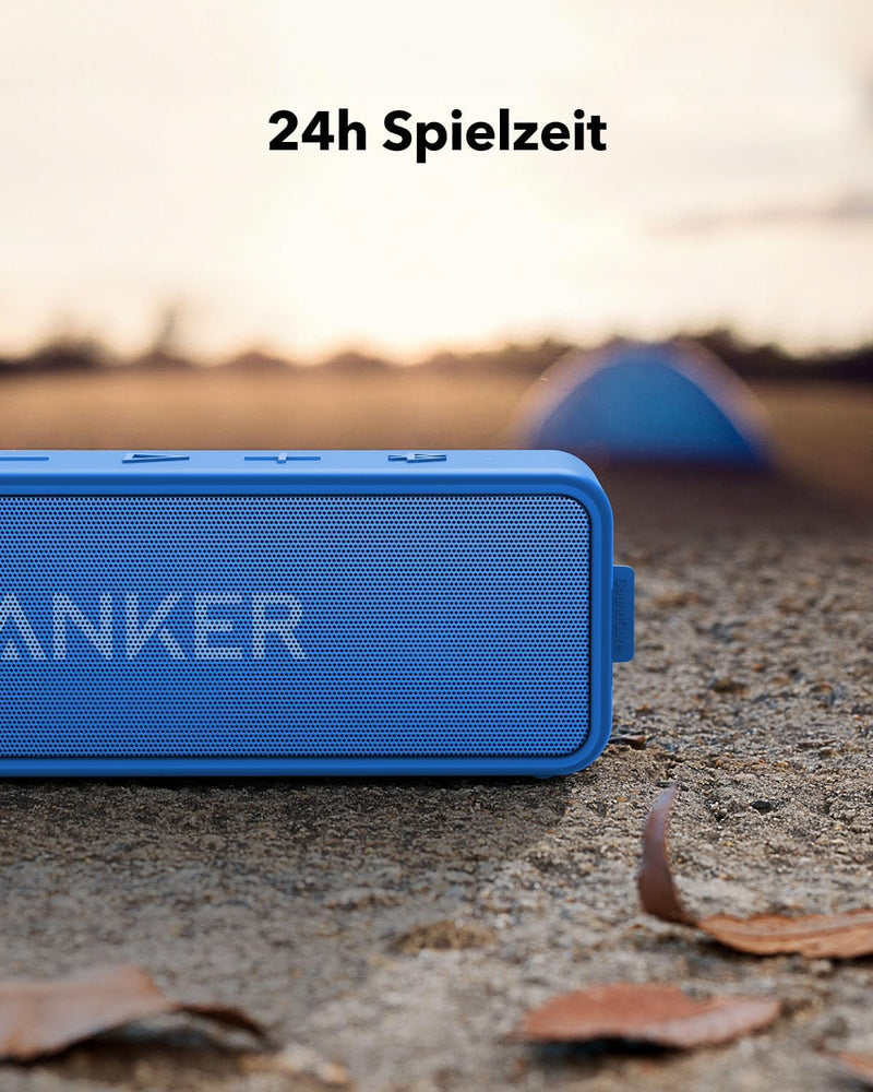 Anker SoundCore 2 Bluetooth Lautsprecher, Fantastischer Sound, Enormer Bass mit Dualen Bass-Treibern