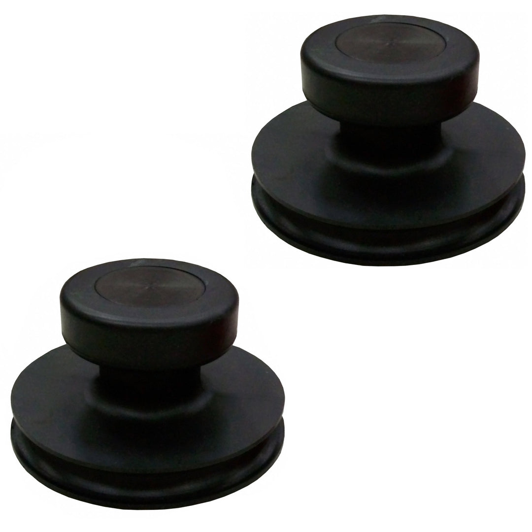 2 x Hochwertige Vollgummi Saugheber Satz mit Knaufgriff Farbe SCHWARZ/Glassauger, Saugnapf ø 85 mm (