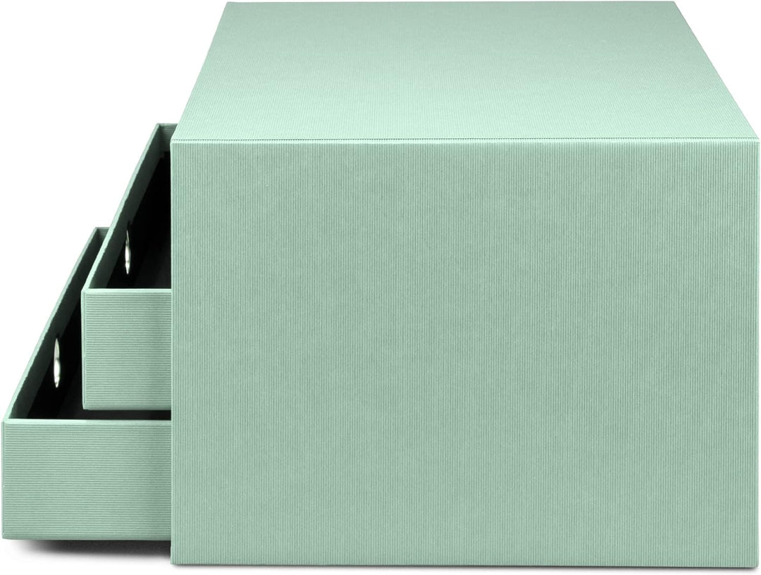 Rössler 1524452653 - S.O.H.O. 3er Schubladenbox für DIN A4, mit Griffloch, Mint, 343 x 250 x 185 mm,