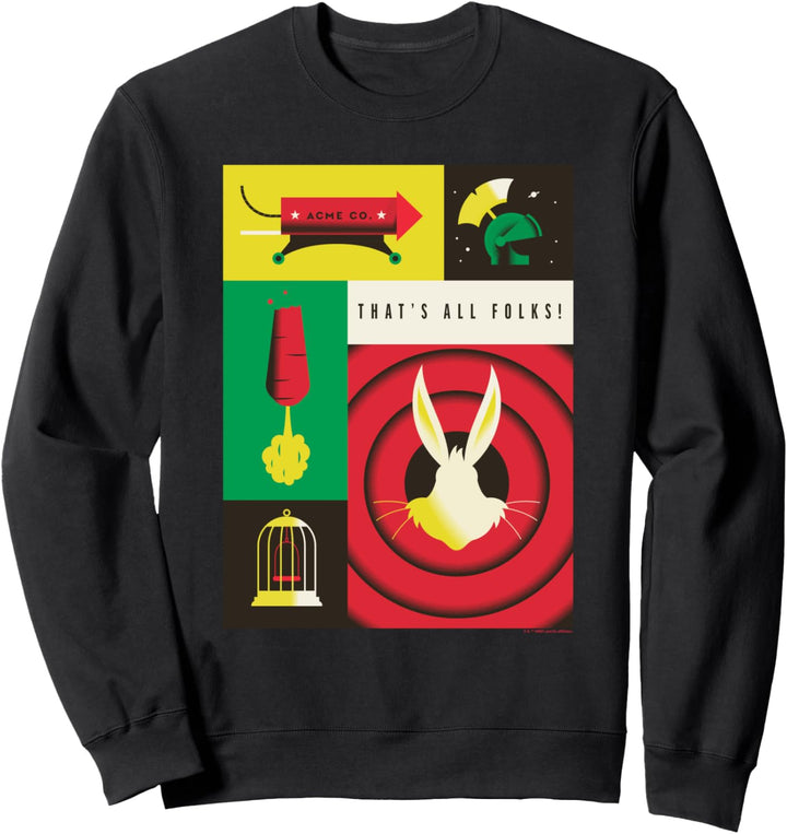 WB 100: Looney Tunes That's All Folks Icons Poster Sweatshirt