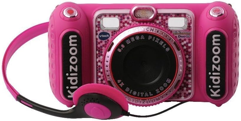 VTech KidiZoom Duo DX pink – Kinderkamera mit Selfie- und Videofunktion, Effekten, Spielen, Musikpla