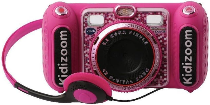 VTech KidiZoom Duo DX pink – Kinderkamera mit Selfie- und Videofunktion, Effekten, Spielen, Musikpla
