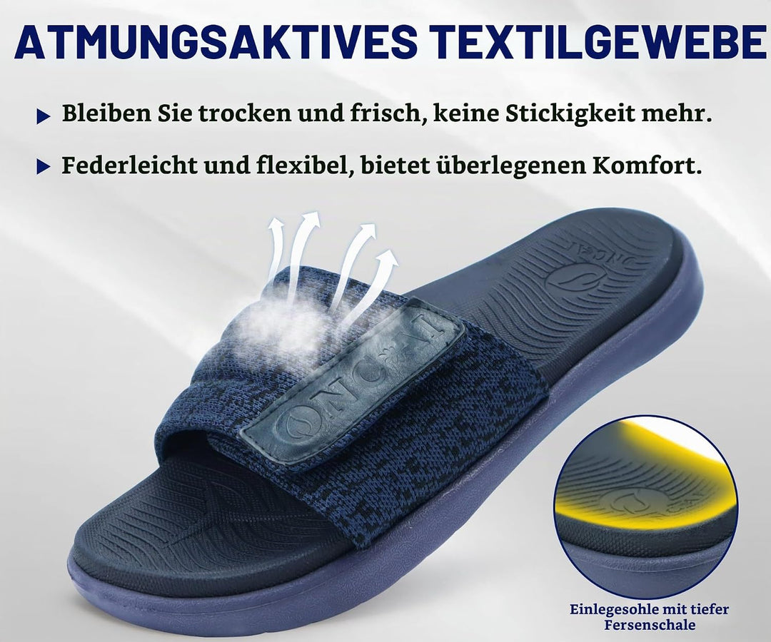 ONCAI Dusch Badelatschen Herren mit Klettverschluss Offener Zeh Sports Badesandalen Sommer Freizeit