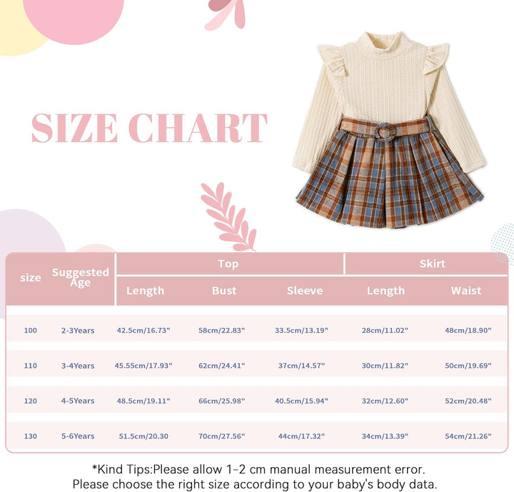 Miipat Kleinkind Mädchen Kleidung Set Mädchen Outfits Set Lange Ärmel Pullover Tops mit Mini Rock Se