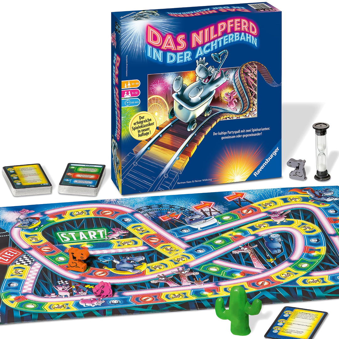 Ravensburger 26772 - Nilpferd in der Achterbahn - Gesellschaftsspiel für die ganze Familie, Spiel fü