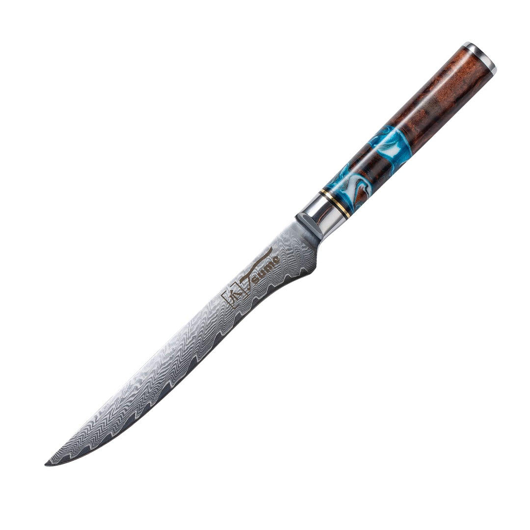 Tsume Filetiermesser Sturm, Klingenlänge 15cm, Echtes Damast Küchenmesser, 67 Schichten VG10 Edelsta