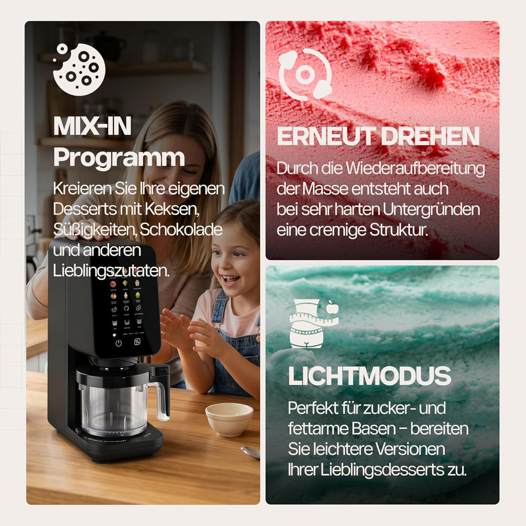 4Swiss Eismaschine Softeismaschine Ice Cream Maker Speiseeismaschine Eismaker für Slush Frozen Yogur