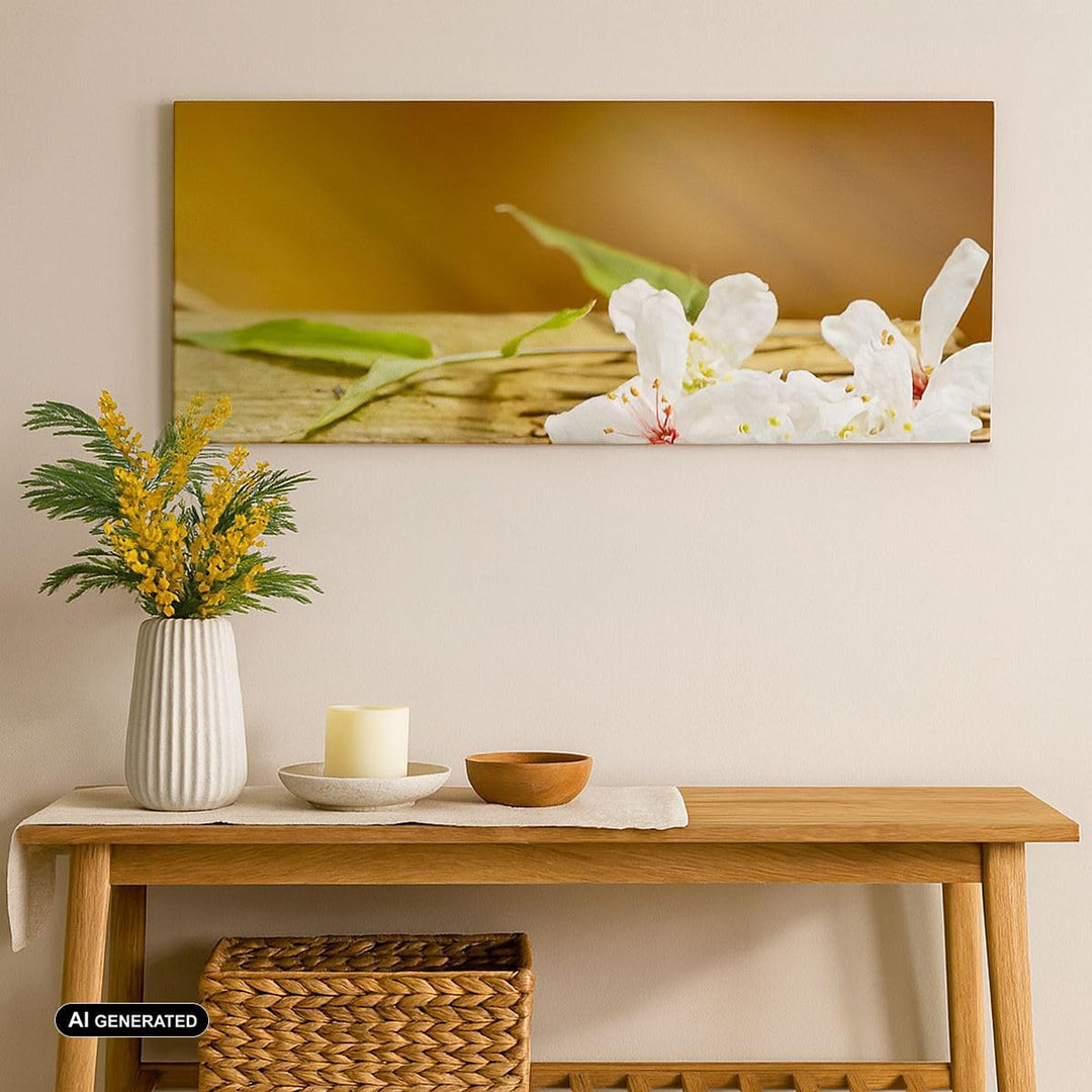 Wandbilder Dekoration Wohnzimmer Asien spa bambus blume Panorama Bilder auf Leinwand 120x50cm Leinwa