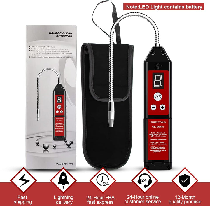 Kältemittel Lecksuchgerät, WJL-6000 PRO Halogen Detektor Lecksuchgerät Freon-Gaslecktester HVAC-Klim