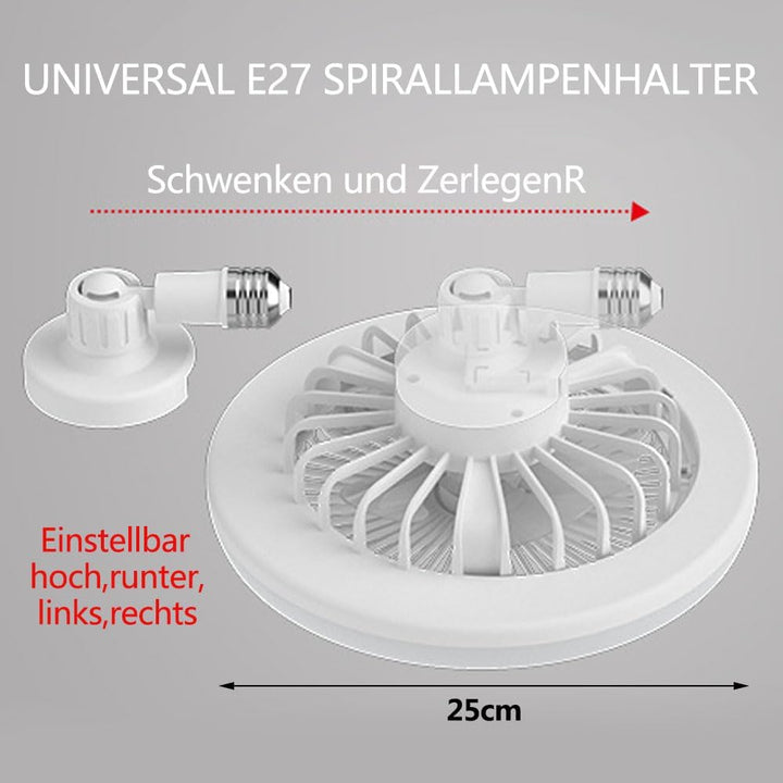 Ventilator lampe E27,Deckenventilator Mit Beleuchtung 30W,Deckenventilator Mit Licht,Lampe Mit Venti