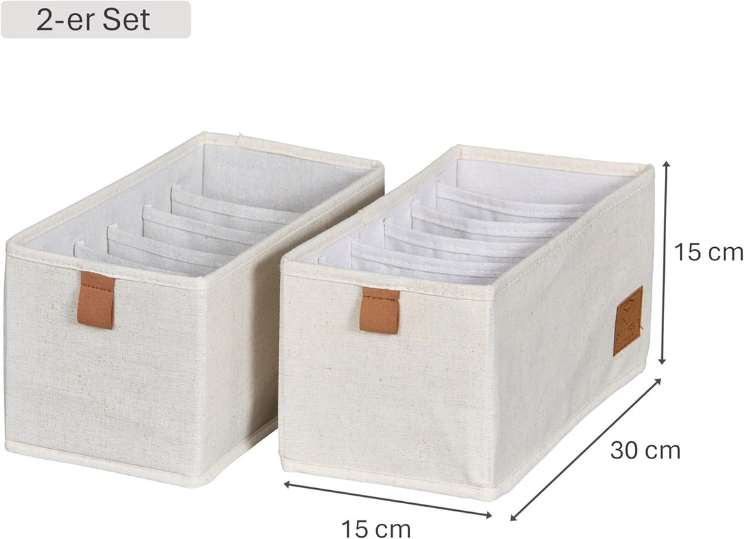 LOVE IT STORE IT Premium Schrank Organizer 2-teilig - Schubladen Ordnungssystem aus Stoff - Verstärk