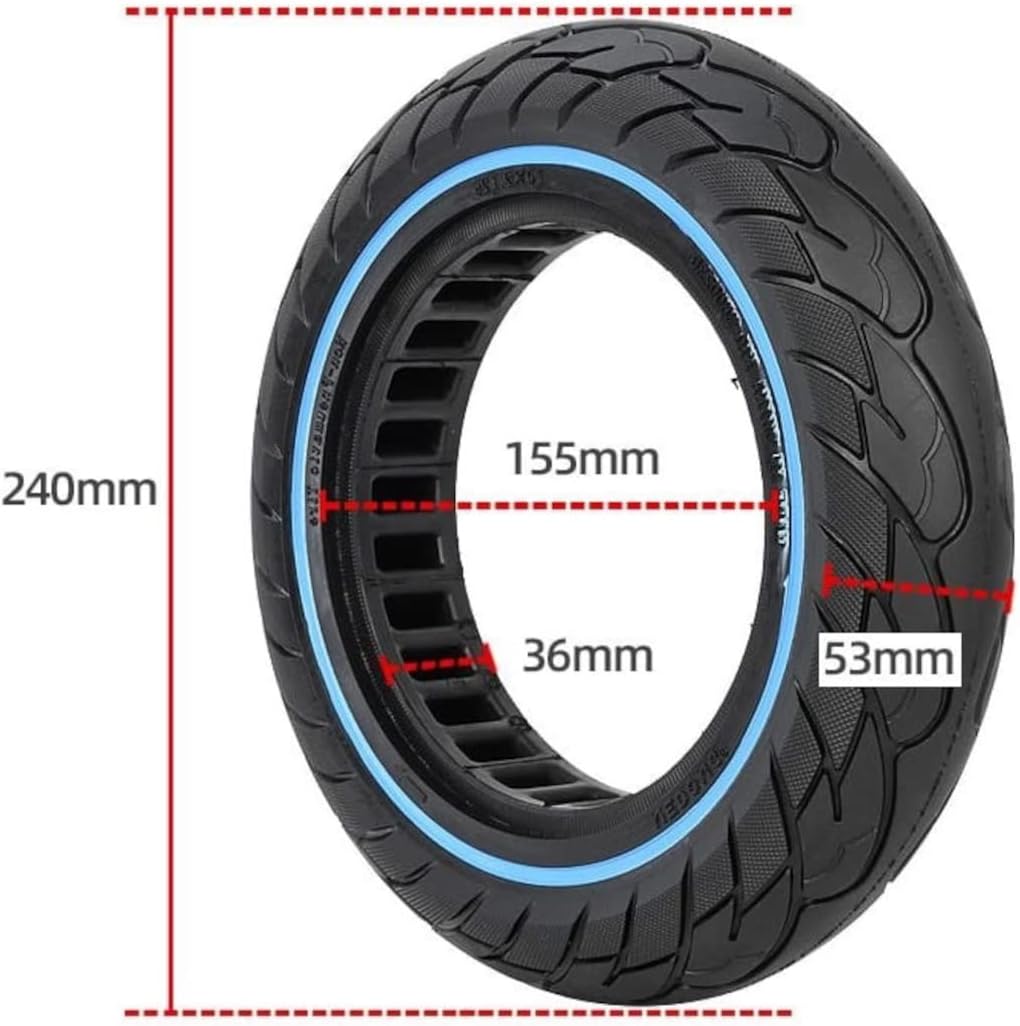 G.V.SHOP® 2pcs Vollgummi-Räder 10X2.125 Zoll für Elektroroller Vivobike S2 Max und S3 Max, Ninebot F