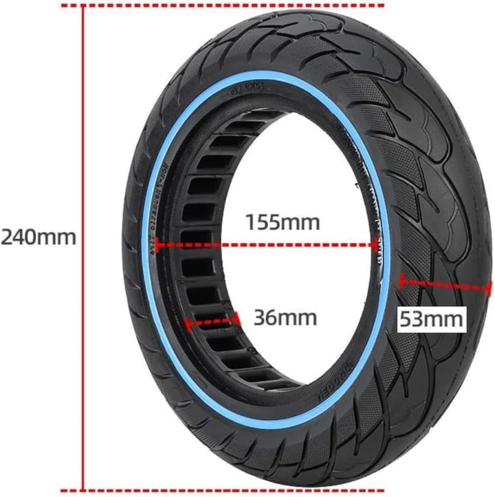 G.V.SHOP® 2pcs Vollgummi-Räder 10X2.125 Zoll für Elektroroller Vivobike S2 Max und S3 Max, Ninebot F