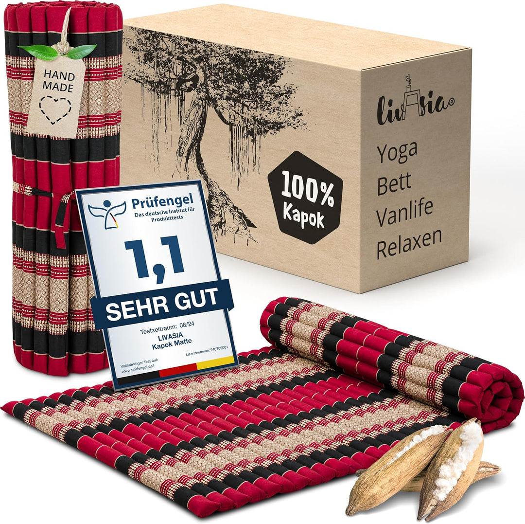 livasia Rollmatte Rollmatratze L-200x110x4,5cm, Gästebett Gästematratze 1 Person, Reisebett Kofferra