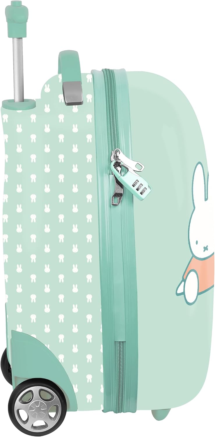safta Miffy Friends Kabinentrolley, 40,6 cm, Koffer mit Rädern, Sicherheitsschloss, Leichter Koffer,