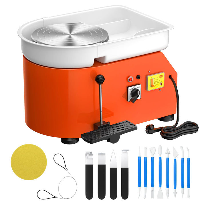 VAYOTOY Elektrische Töpferscheibe 25CM 350W Professionelle Töpferscheibe Formmaschine Keramik Clay M