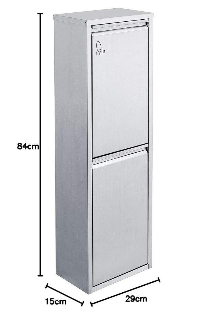 SVITA V2X8 Edelstahl Mülleimer 16 Liter Abfallsammler Abfalleimer Mülltrennung mit Schub-Fächern Ord