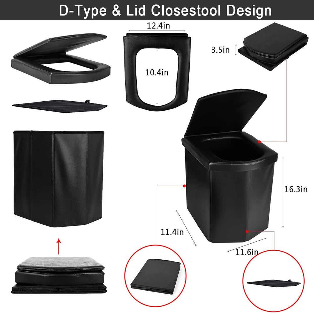 TOONGEEN Campingtoilette Faltbar, Mobile Camping Toilette WC Klo Klapptoilette für Unterwegs, Notfal