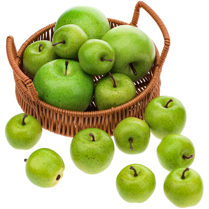 Gresorth 15 Stück Künstliche Grün Apfel Dekoration Gefälschte Obst Modell Realistisch Simulation Gem