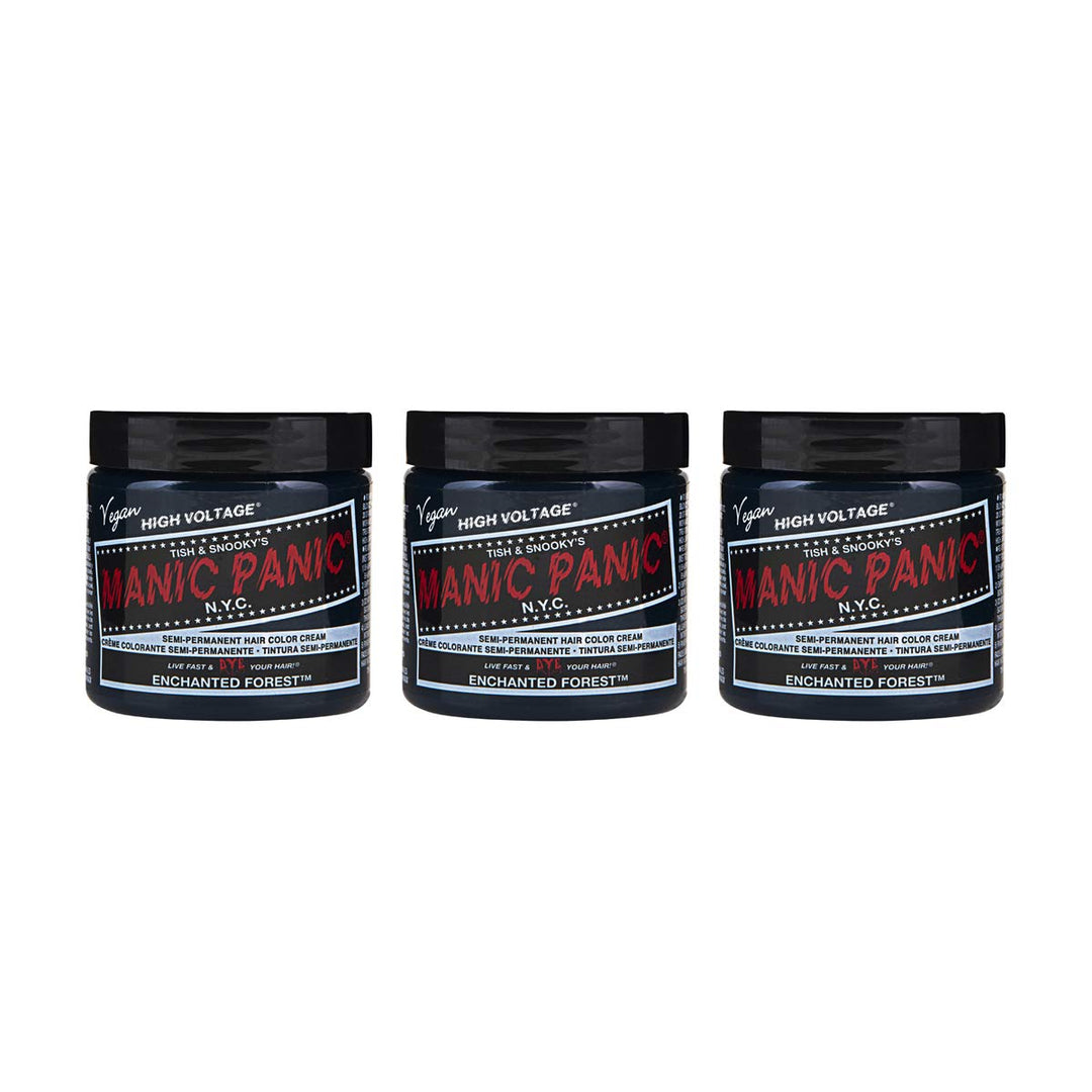 Manic Panic Enchanted Forest Classic Creme, Vegan, Cruelty Free, Green Semi Permanent Hair Dye 3 x 1