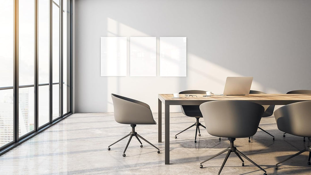 ALLboards Glasboard Magnetisch Perlweiss 60x40cm, Rahmenlos, Glastafel, Magnettafel, Gehärtetes Glas