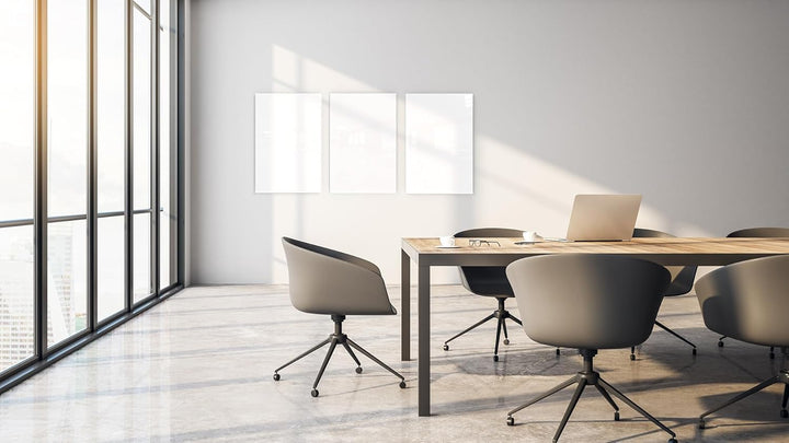 ALLboards Glasboard Magnetisch Perlweiss 60x40cm, Rahmenlos, Glastafel, Magnettafel, Gehärtetes Glas