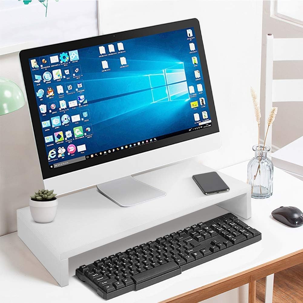Ejoyous Holz Monitorständer Monitor Riser Ständer, 1 Tier PC Laptop Notebook Ständer Regal Rutschfes