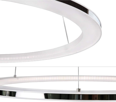 ZMH LED Pendelleuchte Kronleuchter Ring Wohnzimmer esstisch 63W dimmbar Fernbedienung Moderne Hängel