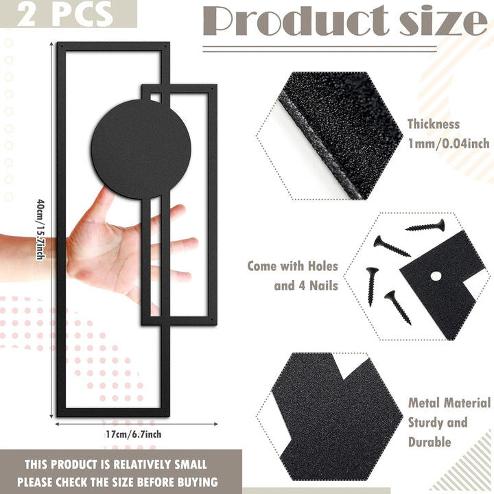 Peryiter Kleine Metall-Wanddekoration, 39,9 cm, minimalistische Wandkunst, abstrakte Metalldekoratio